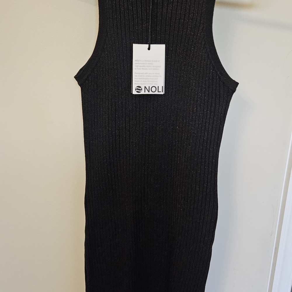 Noli Women's Elegant Black Midi Dress
